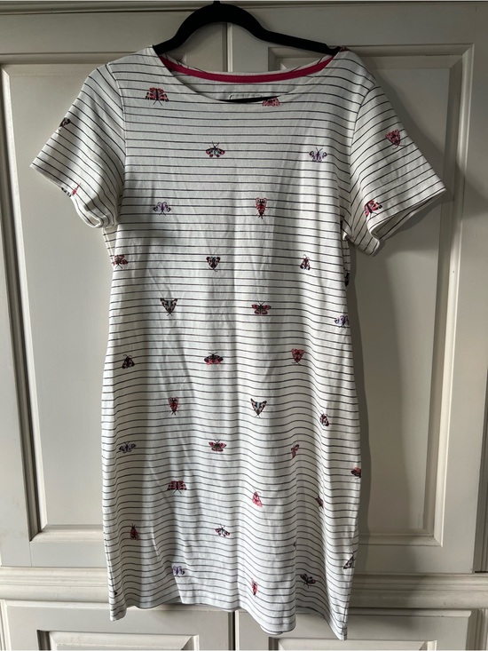 Joules Dresses & Skirts - Joules Riviera Butterfly Cream and Black Stripe T-shirt Dress Size, US 10
